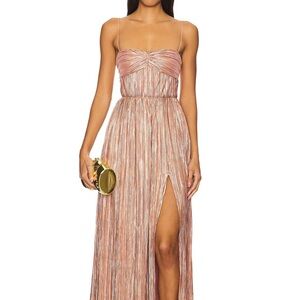 Elegant Rose Gold Strapless Gown